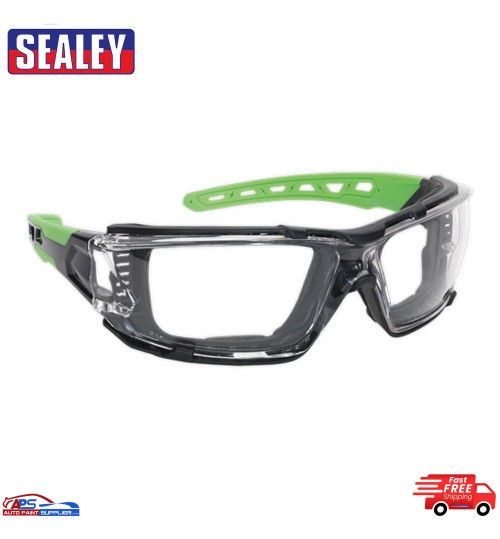 Sealey SSP68 Clear Eye Safety Wraparound Glasses Goggles Anti Scratch